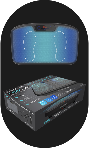 Vibrating pad with digital display and packaging on a black background